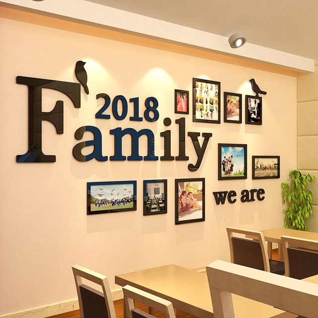 creative family photo wall 3d acrylic wall stickers team culture