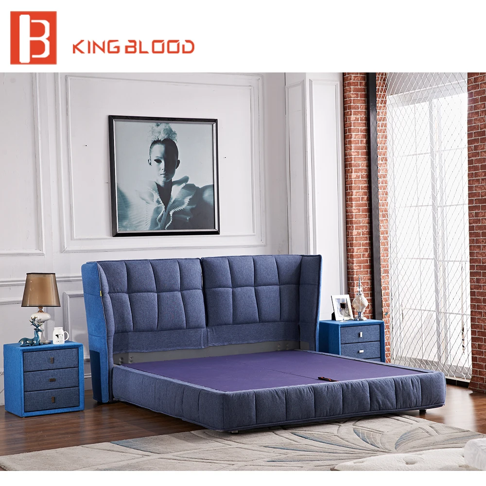 Европейский стиль, мебель для кровати, диван-кровать, дизайнерская ткань, Королевский размер, каркас для кровати