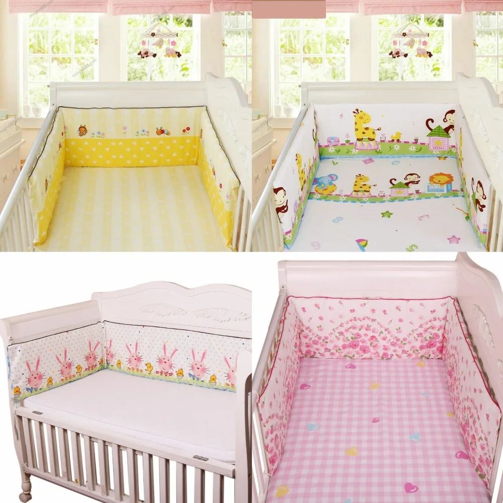 

One-piece Cotton Printed Breathable Baby Crib Cot Bumper Protector Newborn Bed Surrounded By Safety Rails Bedding Supplies