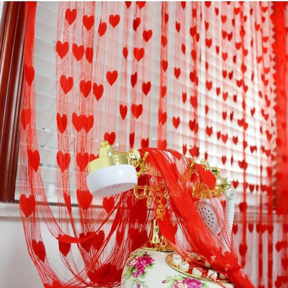 

1mx2m Romantic string curtains for living room solid color decorative classic line curtain window blind vanlance room divider