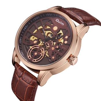 

Oulm Fashion Mens Watches Top Brand Luxury Skeleton Watch Men Sport Leather Tourbillon Automatic Mechanical Wristwatch