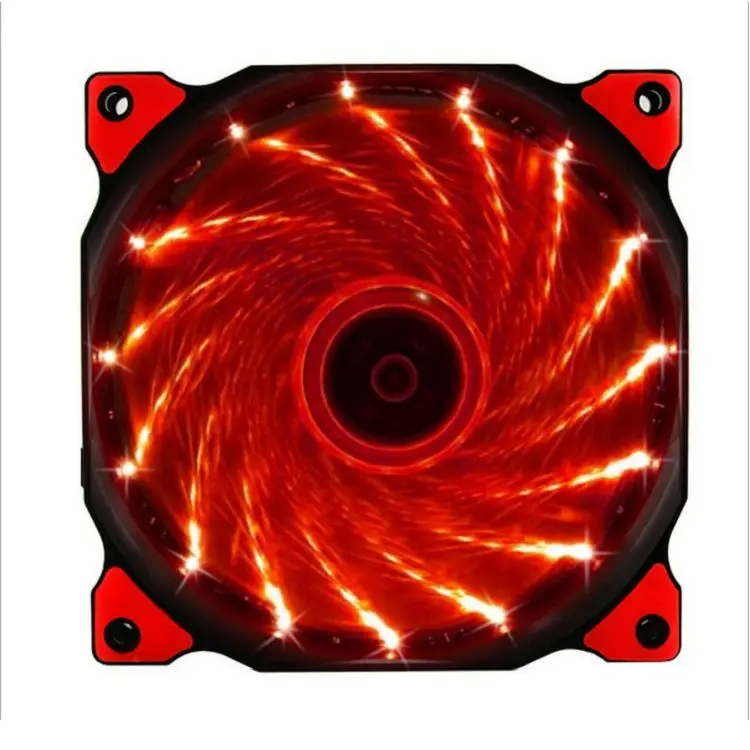 120 мм ПК компьютер ультра тихий светодиодный вентилятор охлаждения Радиатор, 12 см вентилятор, 12В DC 3P IDE 4pin - Цвет лезвия: red