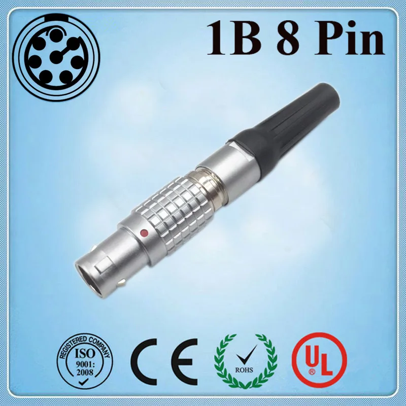 

LEMO M12 connectors plug 1B FGG 8 pin, FGG.1B.308.CLAD62Z, Power cable connector 8-pin plug