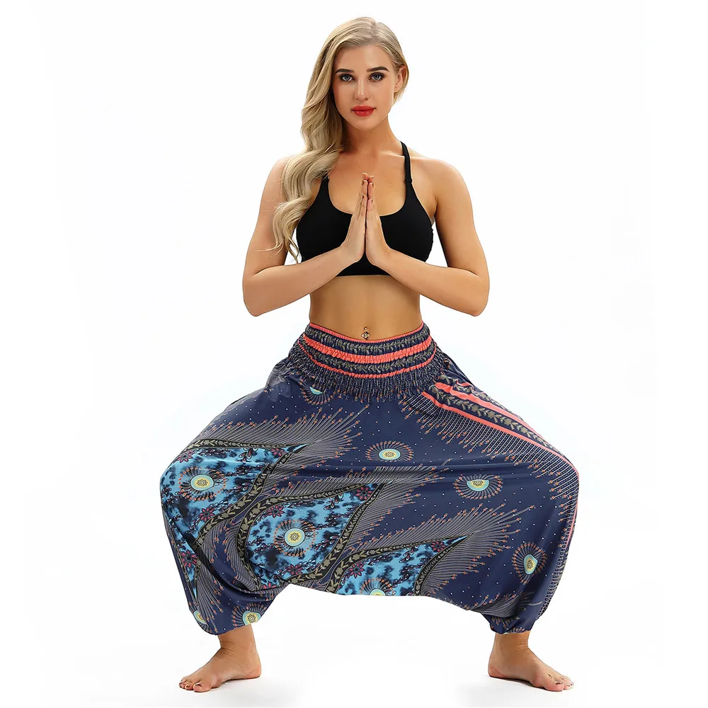 Women's Casual Harem Pants Loose Digital Printing Multicolor Ladies Wide Leg Pants Casual Elastic Waist Pants Harem Pants Women's Casual Harem Pants Loose Digital Printing Multicolor Ladies Wide Leg Pants Casual Elastic Waist Pants Harem Pants