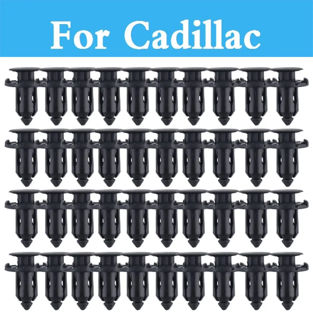 

50pc 9mm Plastic Screw Rivet Push Fit Panel Trim Clips For Cadillac Xlr Xts Ats Ats-V Bls Ct6 Cts Cts-V De Ville Dts Elr Srx Sts