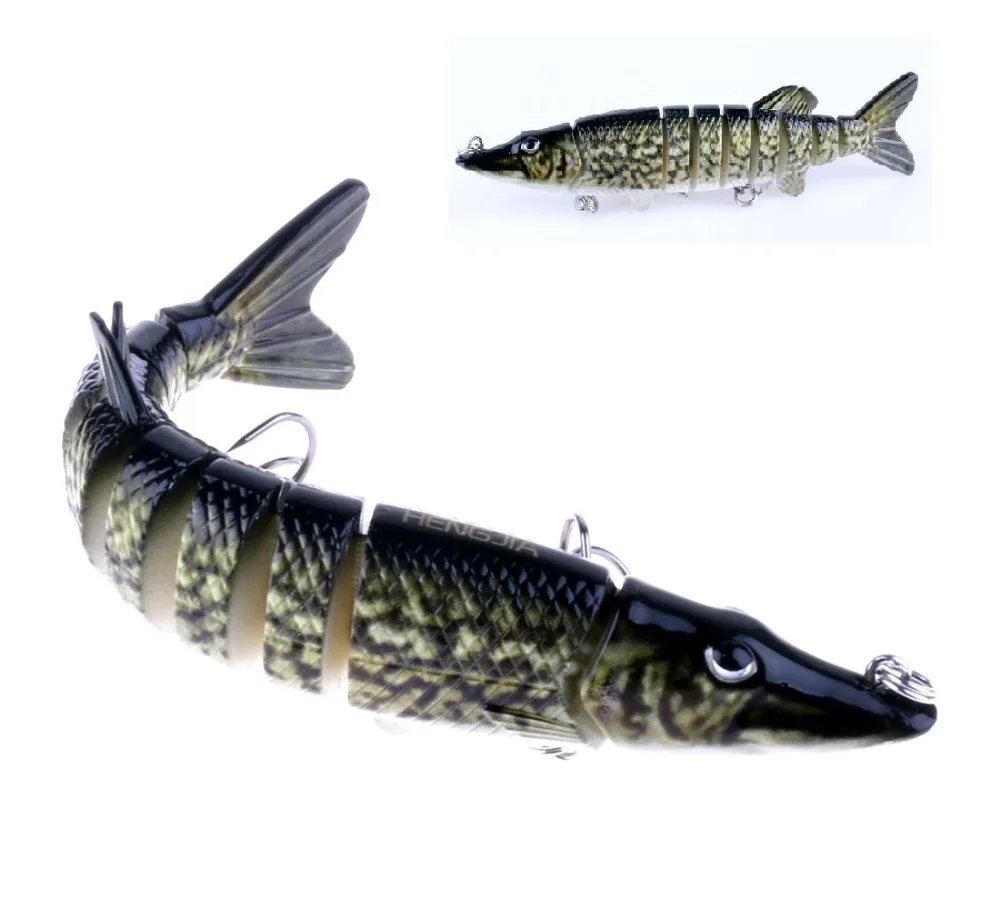 

Hot Sale 1pcs Jointed Fishing Lures 8 Segments Pike Muskie Fishing Bait 12.7cm 20g Muliti Jointed Lure Swimbait Fishing Tackle