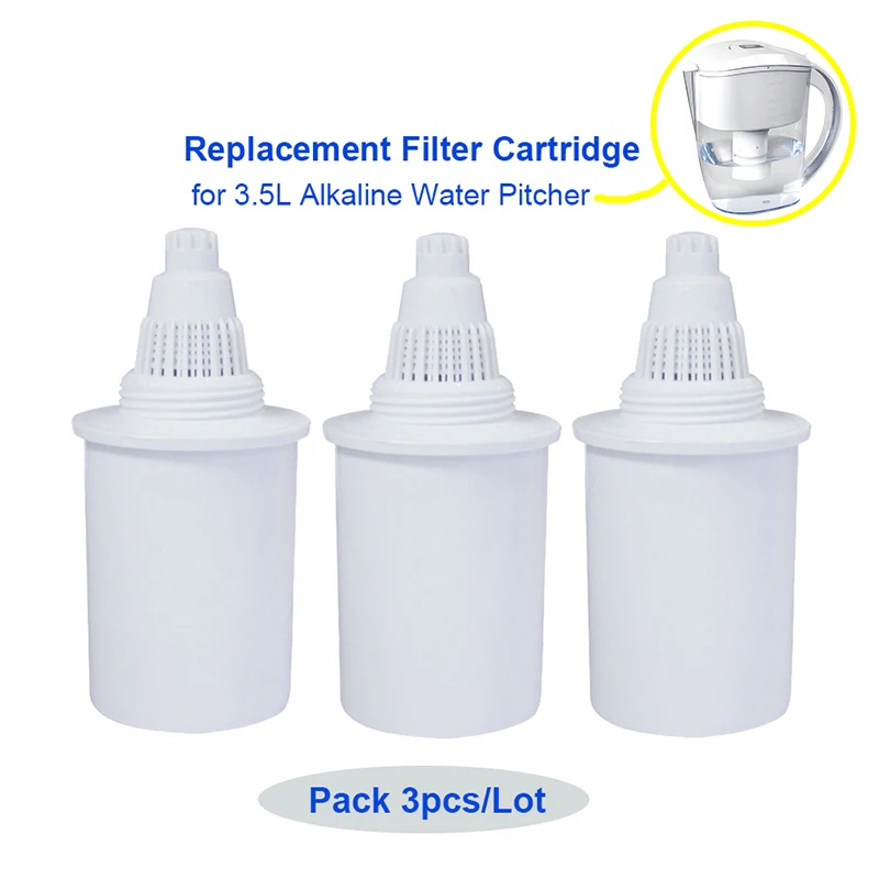 

3pcs/Lot Ionizer Water Filter Cartridge Replacement for 3.5L AlkaJug Pitcher Mineral Water ionizer Filter Jug Purifier
