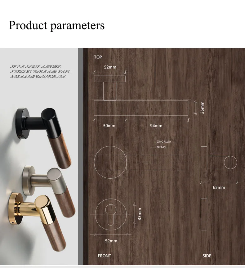 3 цвета/цинковый сплав+ грецкий орех дверной замок простой для спальни/кухни/гостиной межкомнатные дверные ручки мебельный дверной замок набор