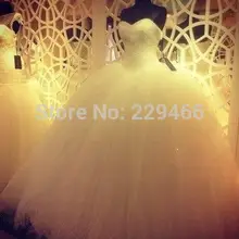 Бальное свадебное платье с отделкой бисером свадебное платье, лиф сердечком vestido de noiva tull на шнуровке сзади Свадебное платье на заказ