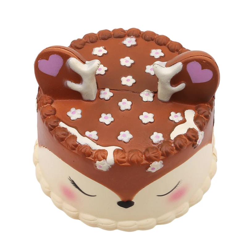 Squeeze Kawaii мягкие олень игрушечный торт медленно поднимающийся снимающая стресс