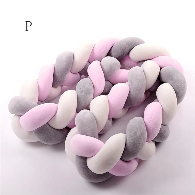 Crib enclosure Anti-collision Baby Colorful Soft Knot Pillow Braided Crib Bumper Decorative Bedding Cushion #4j11 (24)