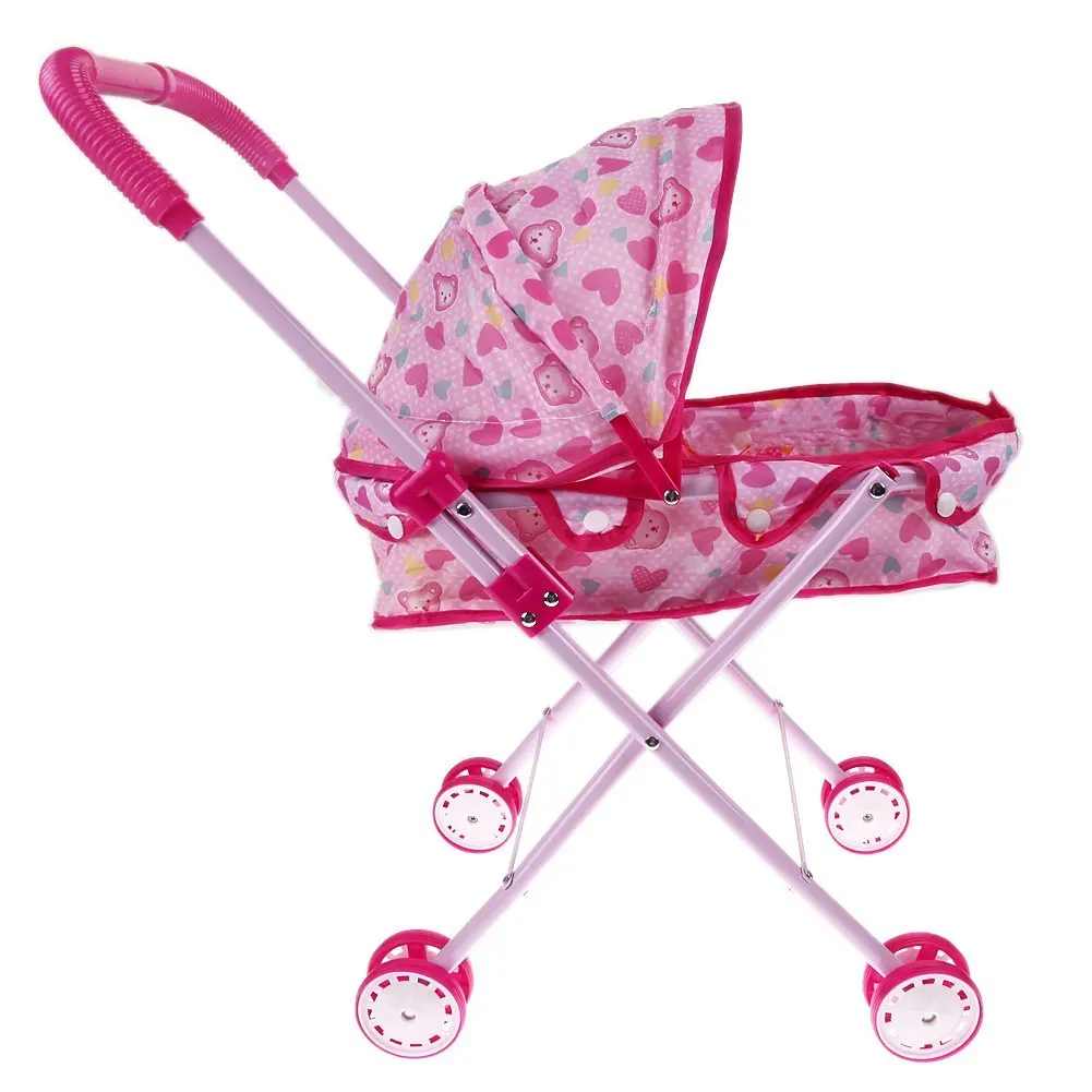 Toy driven wheelbarrow Folding type tool Shopping strollers Leisure playing Playing over 3 years pink and