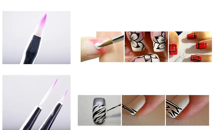 7 шт./компл. фиолетовая для украшения ногтей дизайн кисти DIY живопись нажмите с силой так кисти ручка набор маникюрных инструментов
