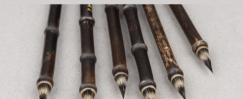 Роскошная фиолетовая кроличья шерсть китайская Ручка-кисть для каллиграфии древний бамбук маленькая Обычная кисть для рисования