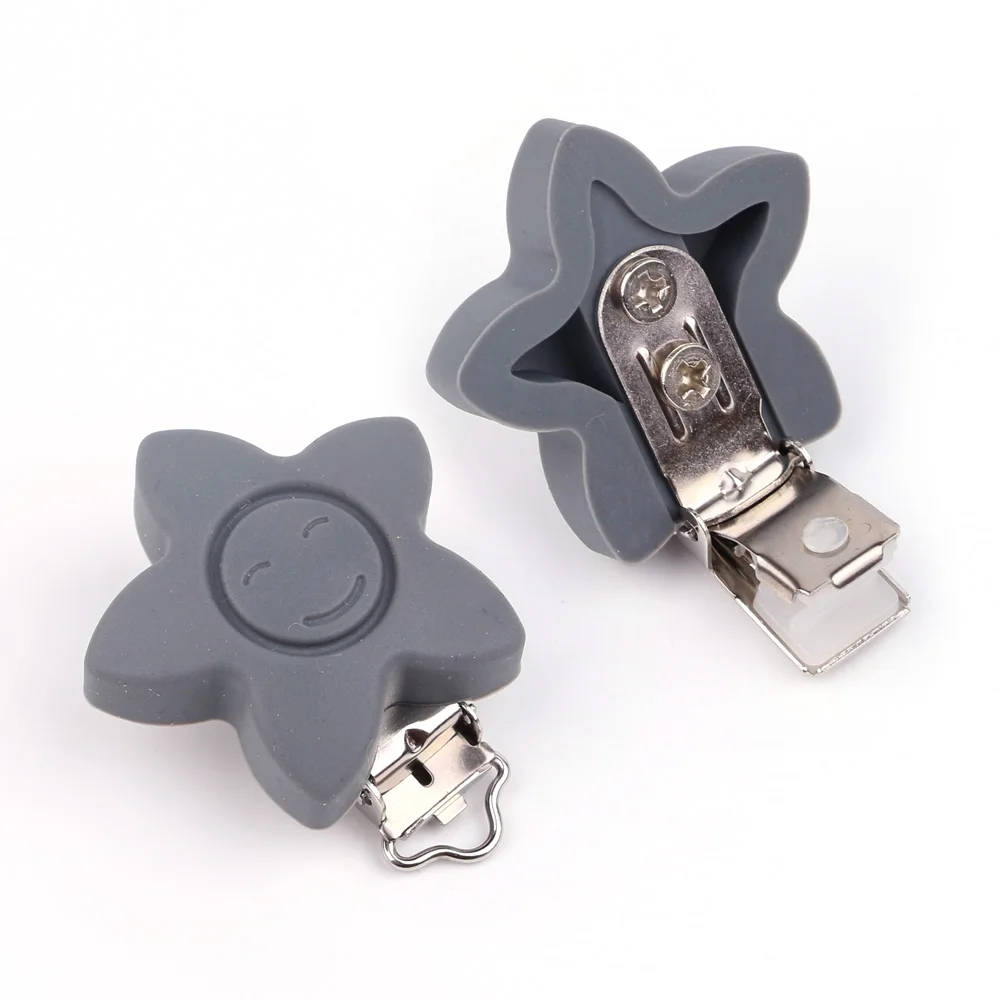

TYRY.HU 10pc/set Star Pacifier Clip Baby Silicone teething Accessories DIY Bead Tool Baby Clasps Holder Clip Free shipping