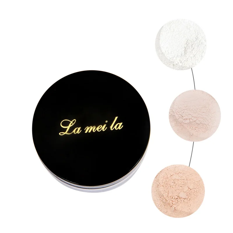 1pc Loose Powder Waterproof Matte Setting Powder with Puff Long Lasting Concealer Light Powder Mineral Makeup