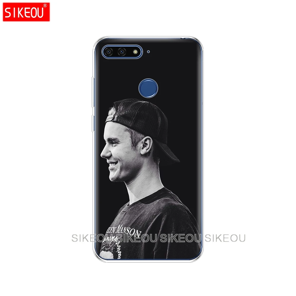 Silicone Cover Phone Case For Huawei Honor 7A PRO 7C Y5 Y6 Y7 Y9 2017 2018 Prime Justin bieber music singer