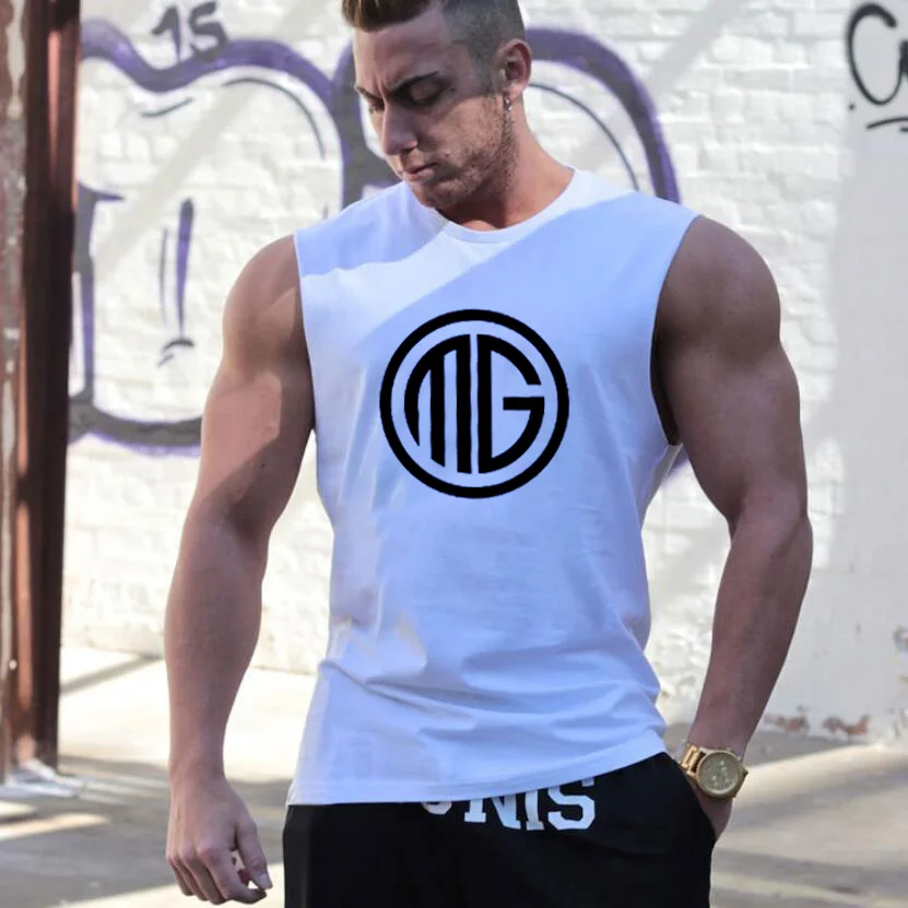 

Brand Clothong Men's Muscle Vest Gyms Tank Top Bodybuilding Fitness Men Cotton Singlets Plus size O-Neck Sleeveless Shirt Men