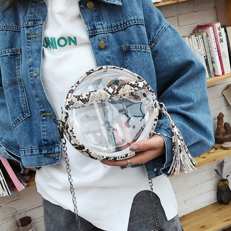 شفافة PVC هلام سلاسل جولة حقيبة ساع للنساء حقيبة واضح اعوج الكتف Crossbody حقيبة السيدات التعميم المحافظ شفافة PVC هلام سلاسل جولة حقيبة ساع للنساء حقيبة واضح اعوج الكتف Crossbody حقيبة السيدات التعميم المحافظ