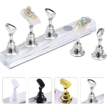 1 Set oro plata negro blanco magnético Tip de uñas de la práctica pantalla soporte de acrílico uñas de arte herramienta