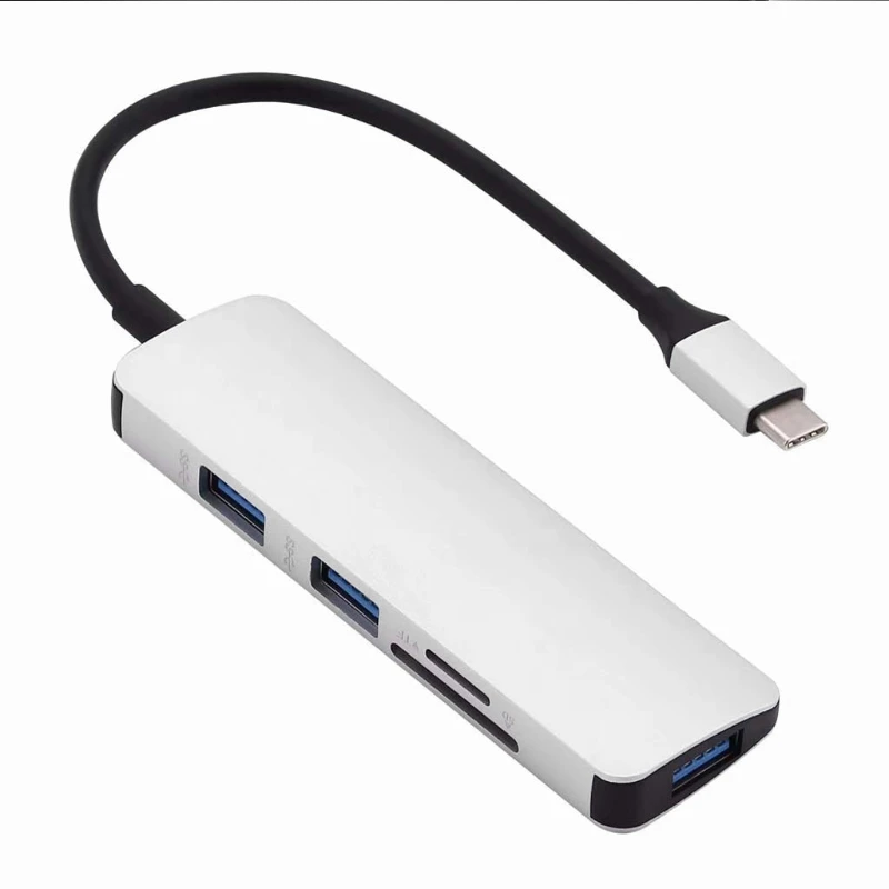 USB + Тип C 5in1 концентратор адаптер 3 USB 3,0 SD/TF Card Reader для Macbook ПК S9 Xiaomi