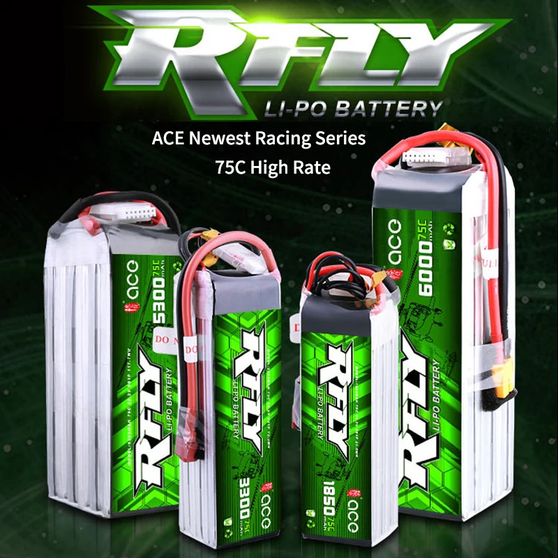 ACE RFLY в виде буквы R fly 6S Перезаряжаемые Lipo Батарея 1850 мА/ч 3300 5300 6000 75C 700 вертолет 70 90