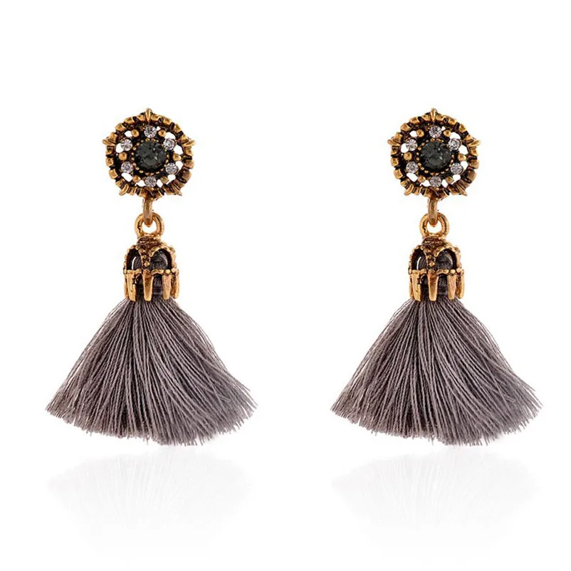 Dangle earrings long tassel Vintage Style Rhinestones Crystal Tassel Dangle Stud Earrings Fashion Vintage Jewelry Brincos J05#N (6)