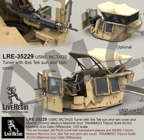 [Набор моделей весов] живая Смола LRE-35229 1/35 USMC MCTAGS турренда с Ибис тек Защита от солнца и дождя