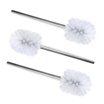 

3pcs Stainless Steel WC Bathroom Cleaning Toilet Brush Head Holder Chrome