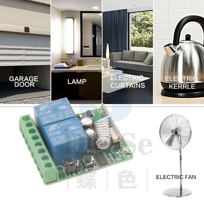 DC12V 10A 2CH Remote Control Switch Wireless Receiver Relay Module for rf 433MHz Remote Garage Lighting Electric Door switch DC12V 10A 2CH Remote Control Switch Wireless Receiver Relay Module for rf 433MHz Remote Garage Lighting Electric Door switch