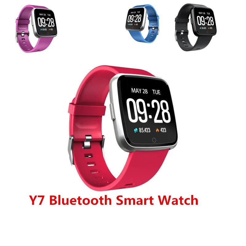 

smart watch waterproof Y7 Bluetooth Smart Watch Heart Rate Color Screen Pedometer For Android For iOS Pressure Watch