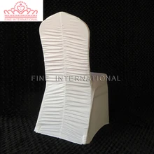 Белый плиссированный спандекс крышка стула/гофрированный спандекс лайкра крышка стула
