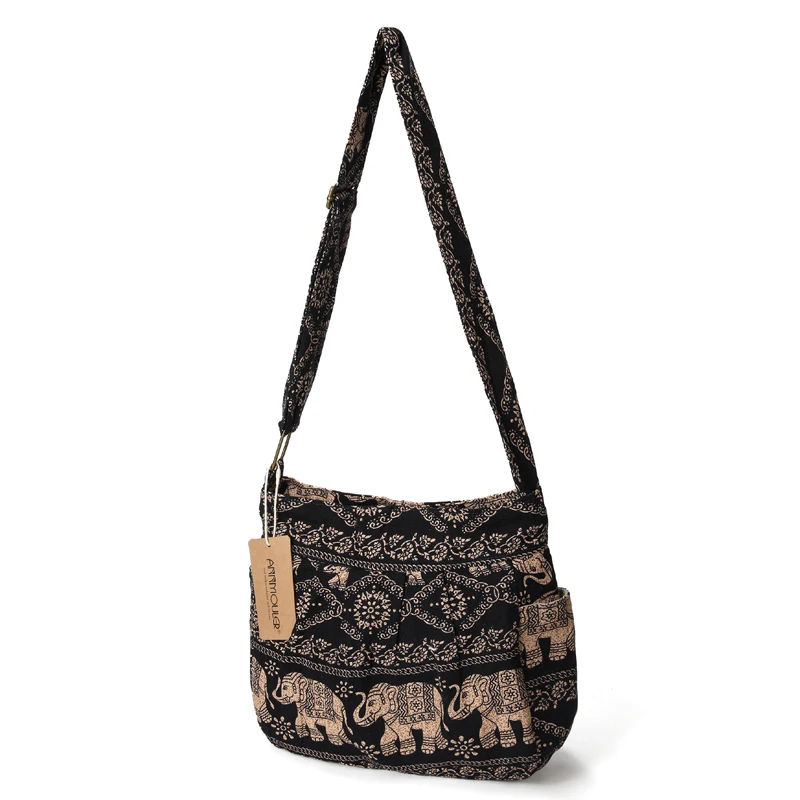 Annmouler grande bolsa de ombro feminina algodão