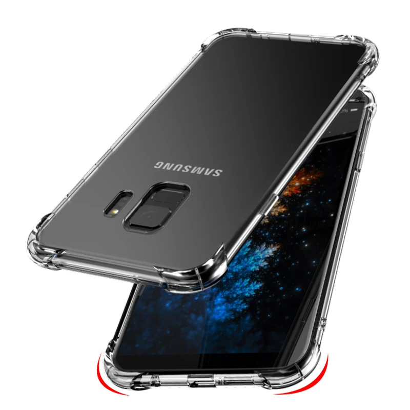 

CAPSSICUM S9/S9 Plus Anti-knock Soft Clear Case for Samsung Galaxy S9 S9 Plus Air Bag TPU Silicone Shockproof Cover Transparent