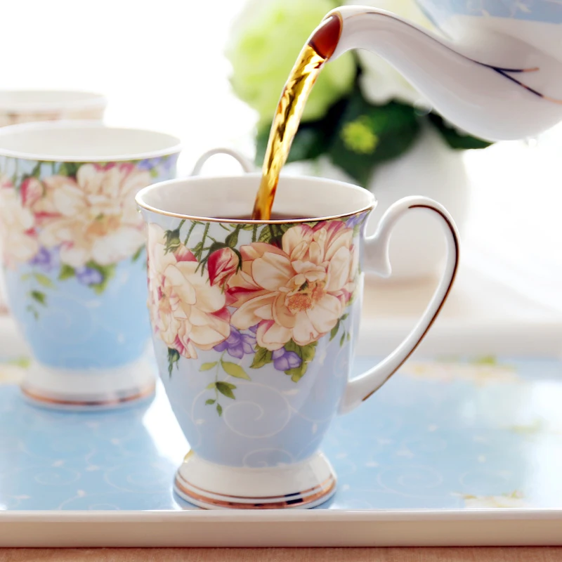 Чашка для черного чая Royal Fine Bone China 300 мл кофейные кружки европейские цветочные