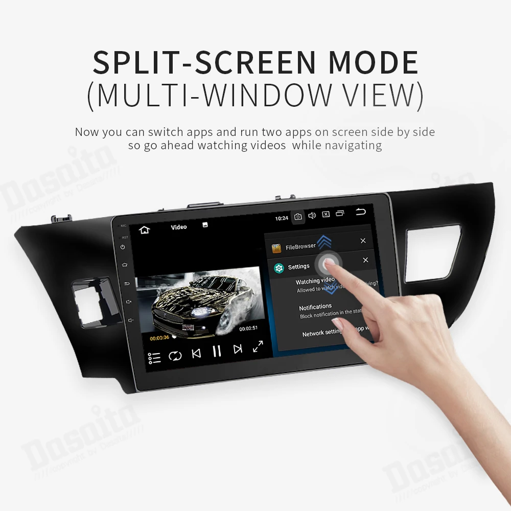 Discount 1 din 10.2" IPS Android 9.0 multimedia player for Toyota Corolla 2014 2015 2016 Stereo with 8-Core 4Gb+32Gb built-in GPS WIFI 1
