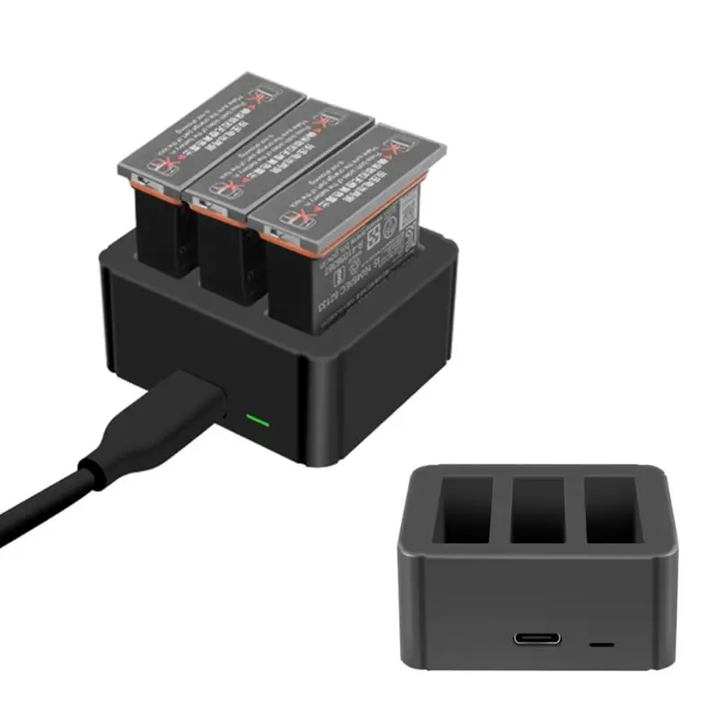 

3 In 1 Smart USB Charger Type-c Charging Port Battery Charging Box Dock Adapter for DJI OSMO Action Sports Camera Accessories
