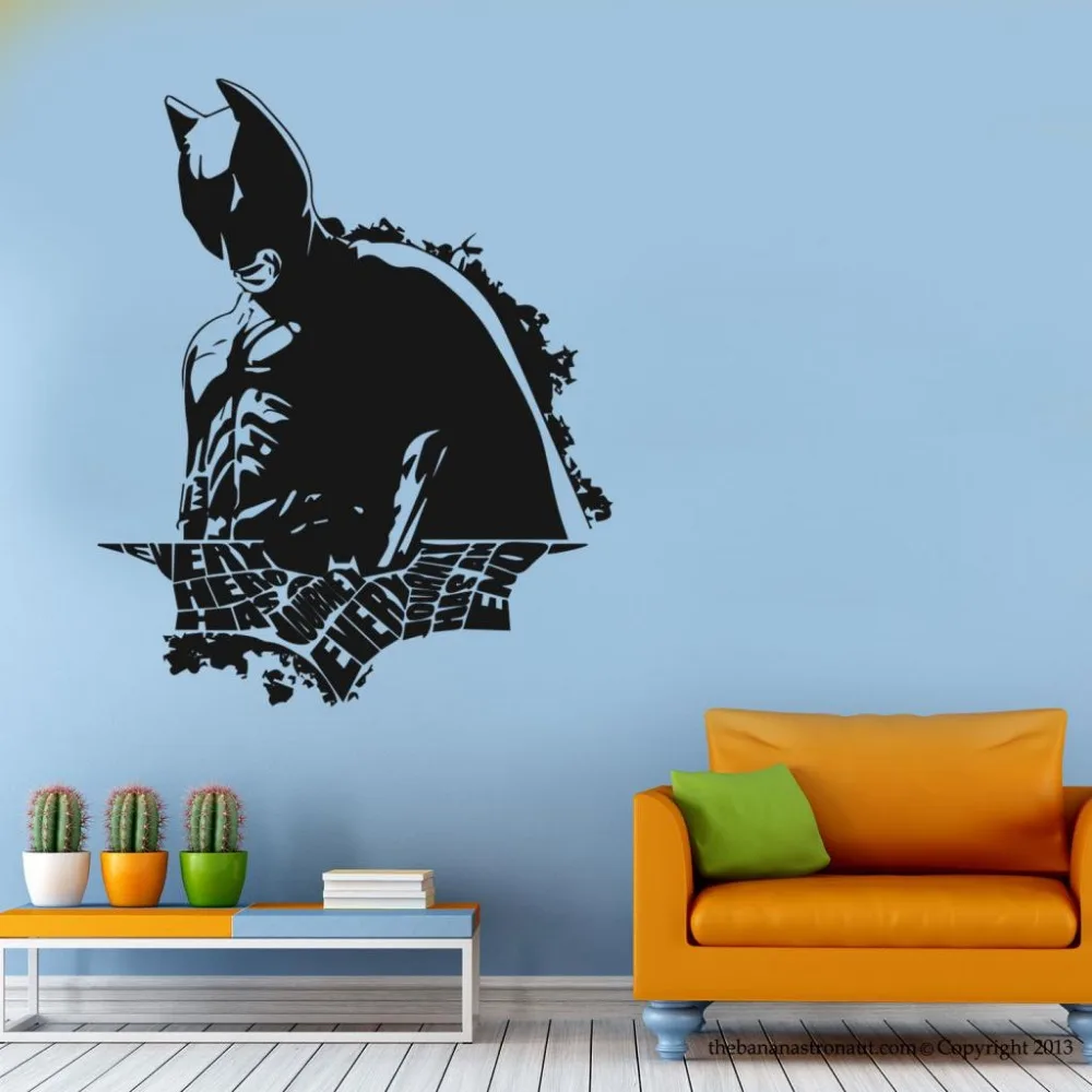 

Free Shipping Removable Batman Hero Wall Decal Modern Home Wall Sticker Decal Vinyl GW-39