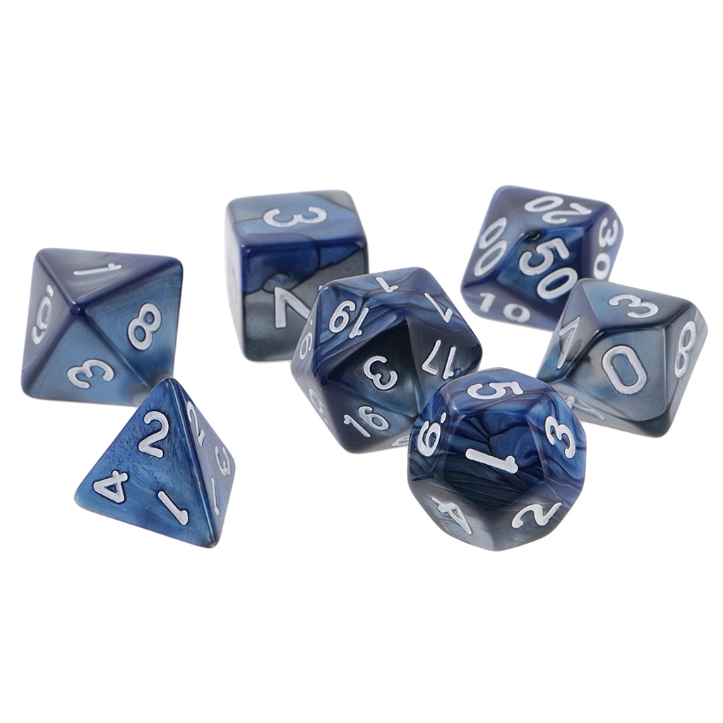 New 7PCS Two Colors Polyhedral Dice 16mm for Dungeons and Dragons Table Games Party Colorful Accessories for Board Game