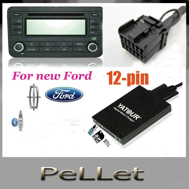 Car MP3 USB SD AUX Bluetooth Interface CD changer adapter for Ford