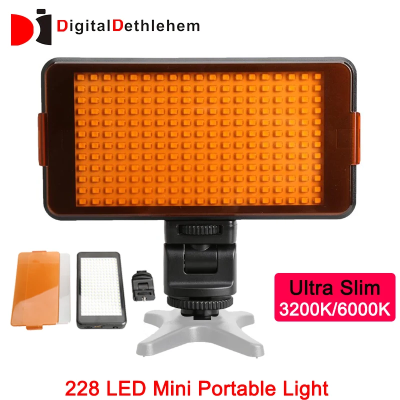 228 Portable LED Video Light 22W 2500 Lux 3200k/6000k Photos