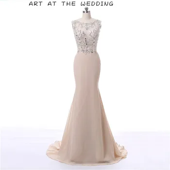 

Bodice Sexy Bohemian Long Mermaid Evening Dresses 2019 Beading High Collar Decent Dignified Vestido De Festa Formal Dresses