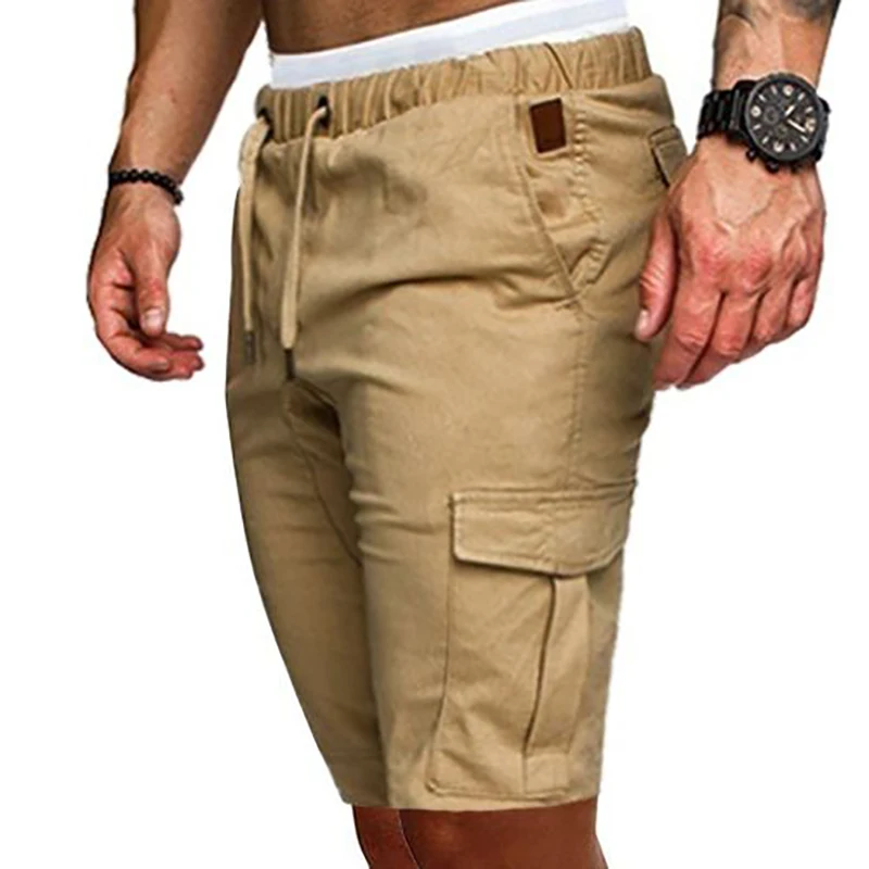 Хит, мужские летние шорты, повседневные, одноцветные, с карманом, для спортзала, бега, тренировки, карго, брюки для бега