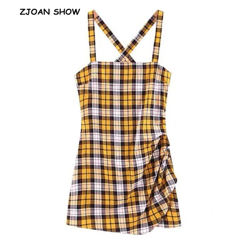 yellow tartan dress