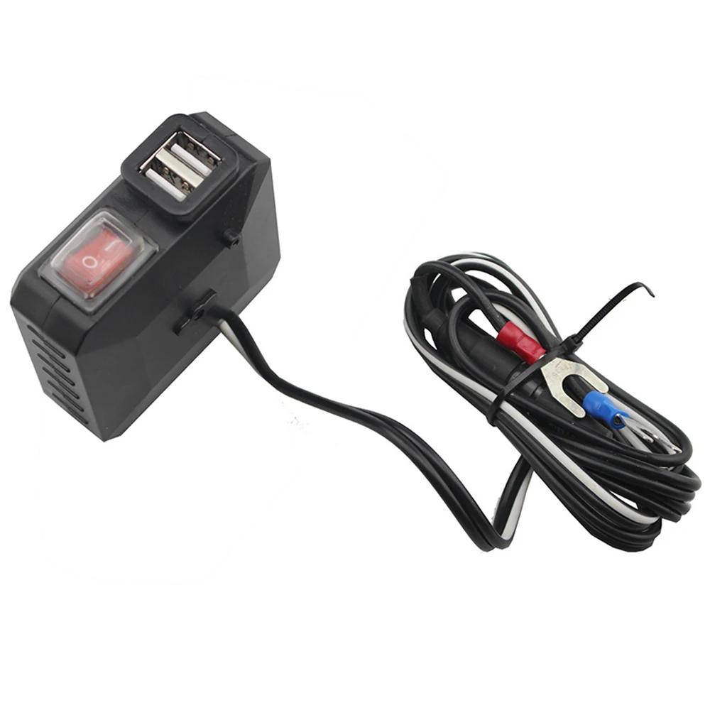 

Motorcycle Dual USB Charger Power Adapter 12v 24v Phone GPS MP4 Universal Auto Charger with Switch Control for Car ATV Boat