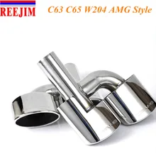 FOR Mercedes Benz AMG C63 C65 W204 exhaust Muffler Tip Stainless Steel Pipe change into AMG Style car styling