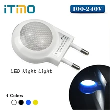 iTimo 1PC Mini Cute LED Night Light Auto Sensor High Quality 0.7W EU US Plug Night Lamp Smart Lighting Control Baby Bedroom Lamp