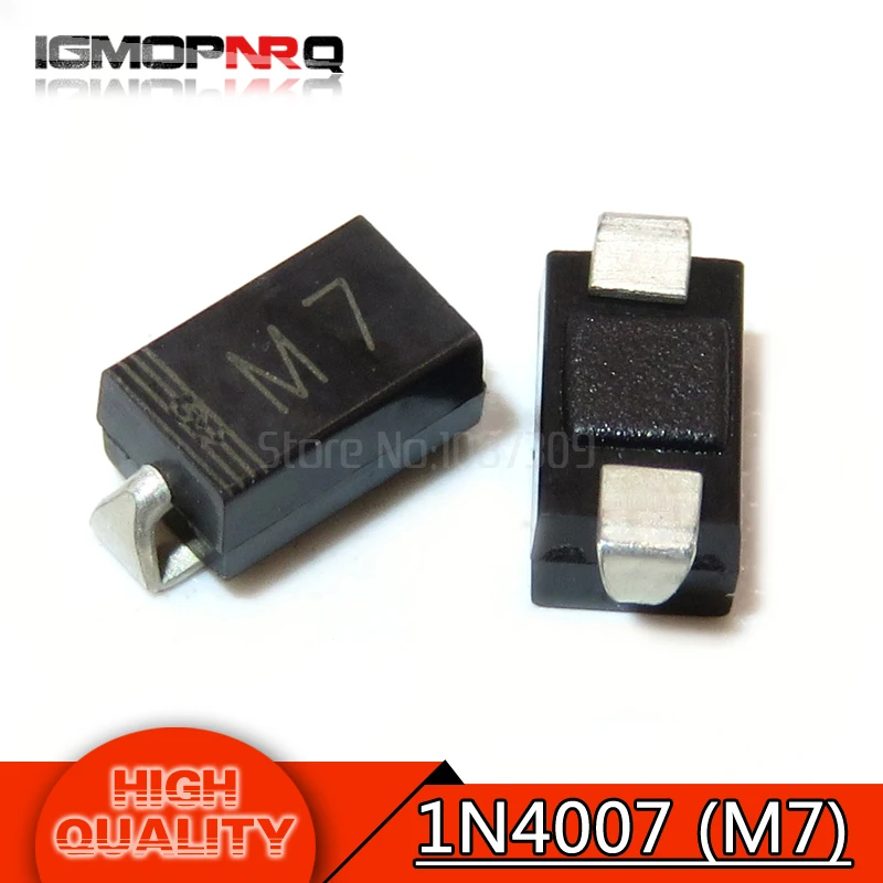 

100PCS M7 1N4007 SMD Diode 1A 1000V IN4007 Rectifier Diode