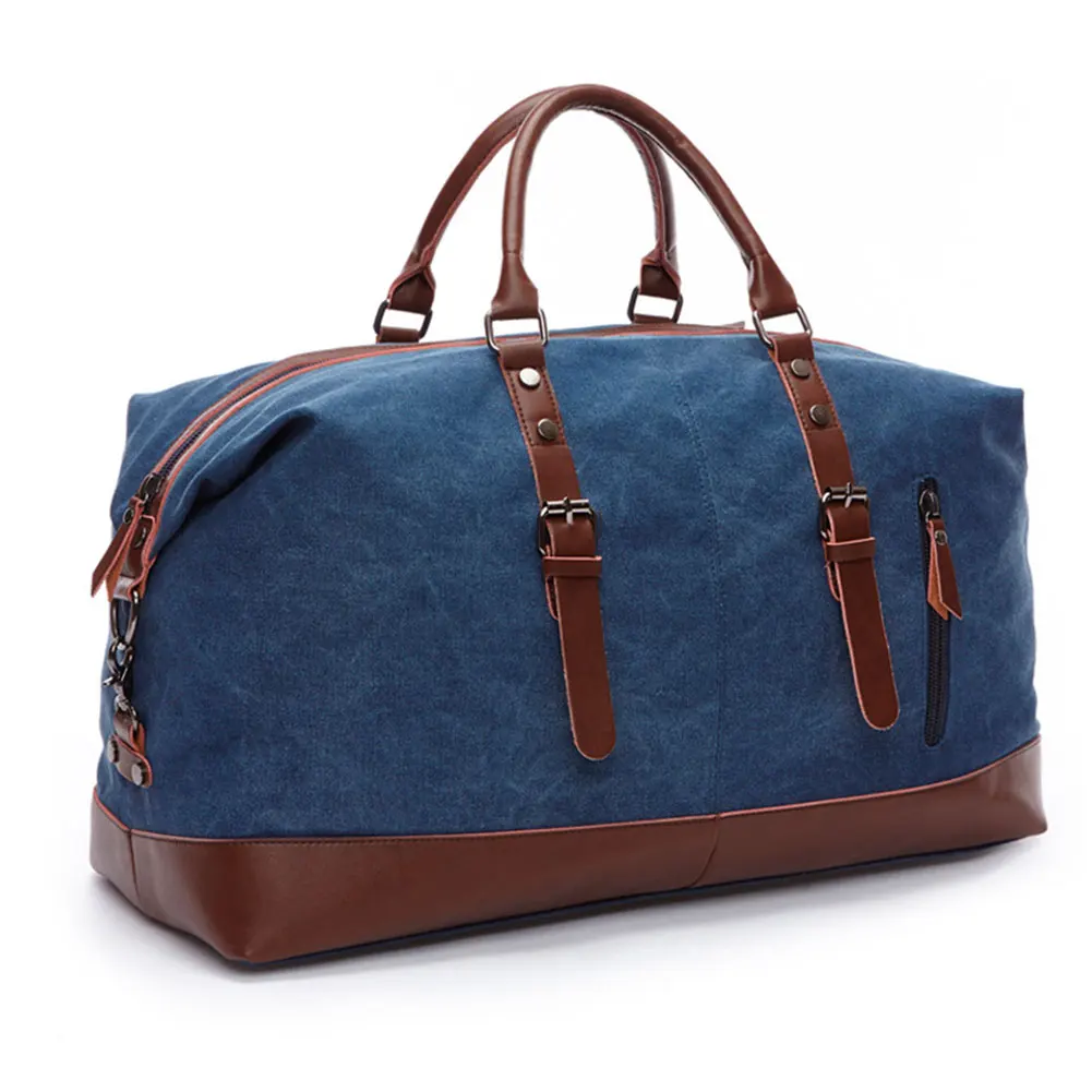 

Men Women Carry Case Sports Large Capacity Canvas Handheld Retro Style Travel Bag Wear Resistant Outdoor Duffle Camping Luggage