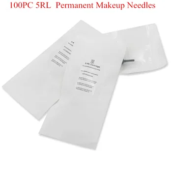 

100 Pieces/Lot 5RL Permanent Makeup Eyebrow Tattoo Needle Cartridges for Eyebrow Lips liner,Eyeliner